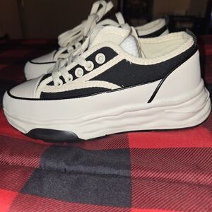 Black and White Platform Sneakers